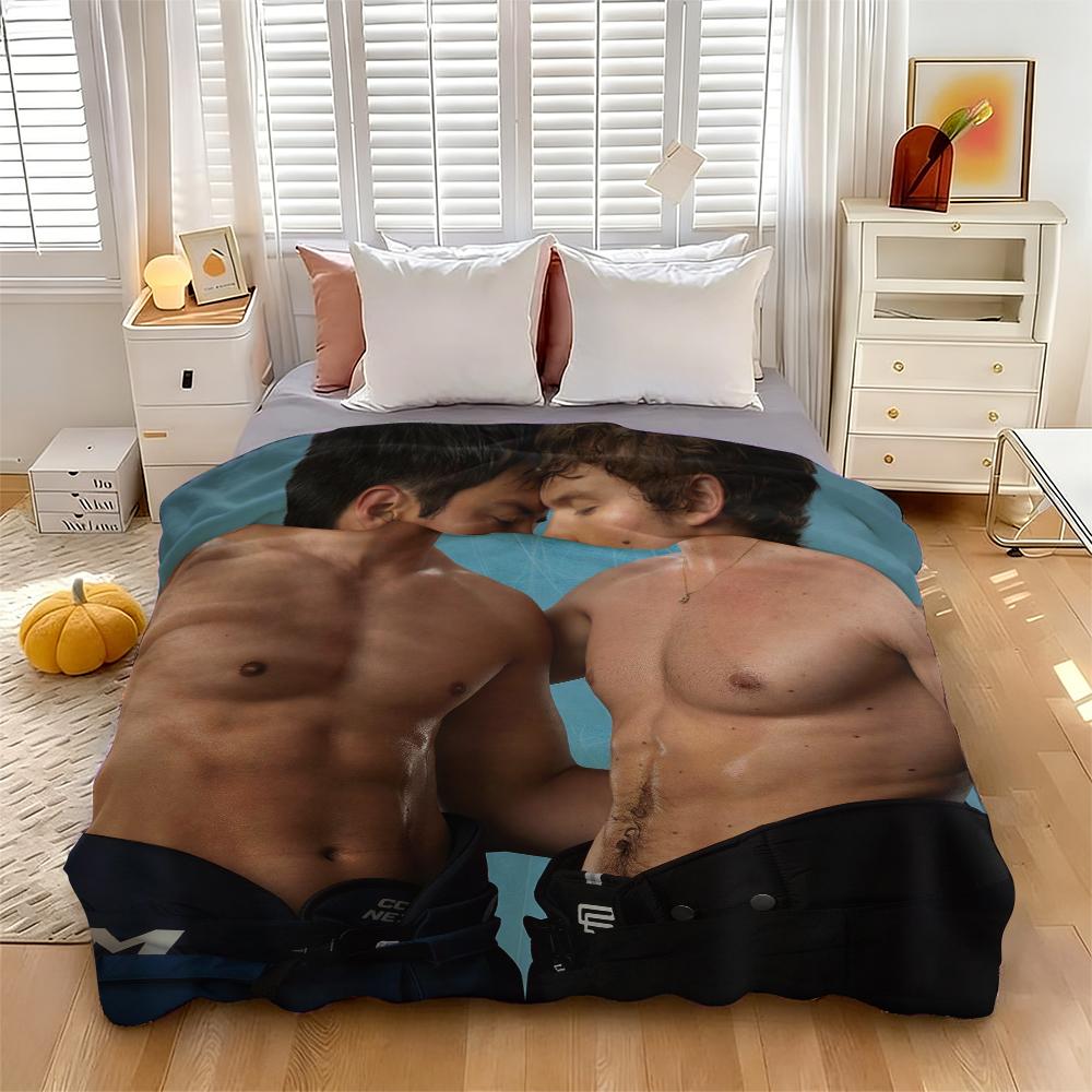 Vintage Heated Rivalry Flennel Blanket – Cozy LGBT Pride Throw blaze love pink soft micro hip-hop lover office use ideal bold poster-style artwork Suitable for all four seasons cozy flannel blanket love blanket Perfect Gift