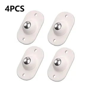 (Pack of 4 blister cards) ABS adhesive ball bearing pulley, multi-surface compatibility, 360-degree free rotation, box caster, industrial caster, adhesive bracket
