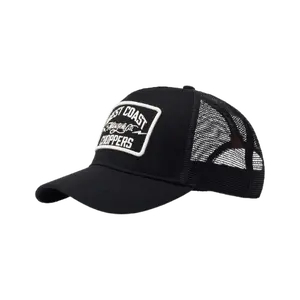 WCC MOTORCYCLE CO. 5 PANEL TRUCKER HAT - BLACK