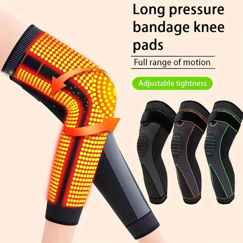 2 Pcs Compression Knee Pads Support Lengthen Stripe Sport Sleeve Arthritis Joint Pain Protector Elastic Kneepad Brace Sports Knee Sleeve Compression Sleeve For Knee Pain