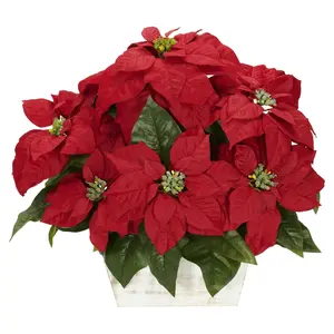 Nearly Natural Artificial Poinsettia Arrangement
