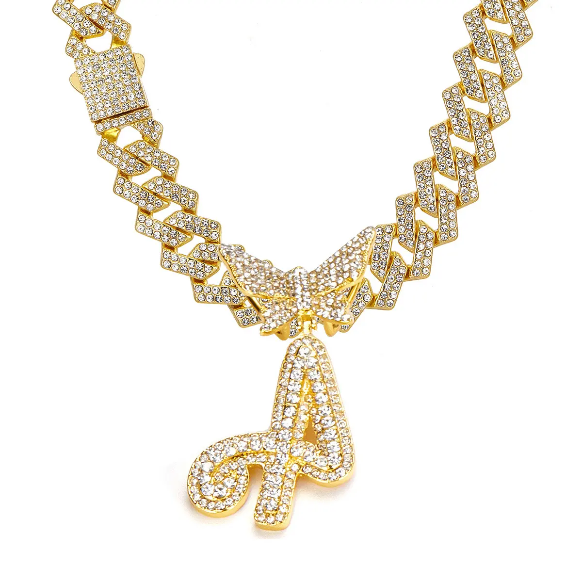 Golden letter necklace A