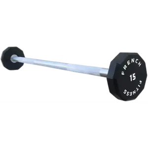 French Fitness Straight Urethane Barbell 15 lbs - Single (New)