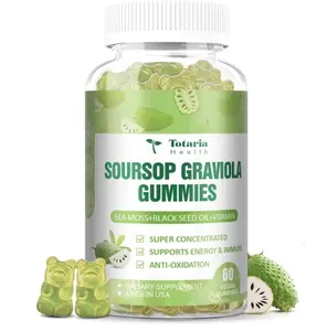 Sugar Free Soursop Oil Graviola Sea Moss Gummies - Support Digestive Sleep Skin Health, Immunity & Antioxidant - Guanabana Fruit with Sea Moss, 150mg Black Seed Oil Organic Non-GMO Vegan