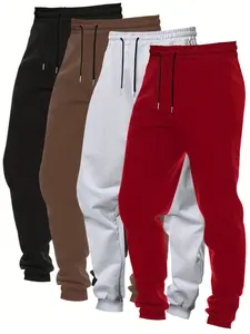 Men's Solid Drawstring Waist Sweatpants, Casual Comfy Breathable Jogger Pants for Spring & Fall, Men's Trousers for Daily Wear