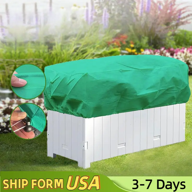 2Pcs Rectangular Planter Plant Winter Frost Blanket, 59 x 17.7 x15.7inch Winter Frost Plant Covers with Drawstring for Protection Flowers Plants in Outdoor Balcony Windowsill