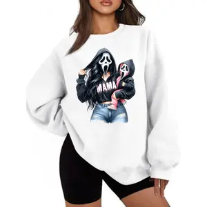 Horror Mama and Baby Ghostface Shirt, Sweatshirt, Hoodie, Halloween Ghost Mom Popular Casual Shortsleeve Shirt, Ghostface Halloween Tee, Gift for Womenswearr Cotton Streetwear