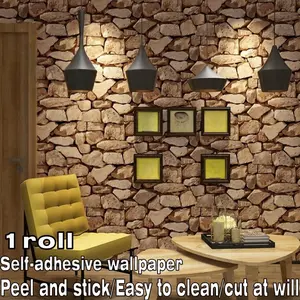 Self-Adhesive Brick Pattern Wallpaper Roll, Realistic Visual Effect, Perfect for Living Room, Bedroom, Kitchen, Restaurant, Bar, Cafe