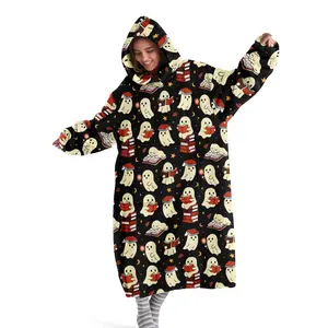 hoodie blanket，Wearable Blanket，Hooded Blanket, Wearable Blanket, Halloween Theme Soft Plush Hoodie Blanket, Sleeve Design, Unisex Sleep Cover, Christmas Gift，Christmas Gift,Valentine's Day gift, Cozy Hooded Blanket