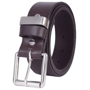 Handcrafted 1.5" Wide Leather Belt for Men – Heavy-Duty Roller Buckle with Stainless Steel Finish