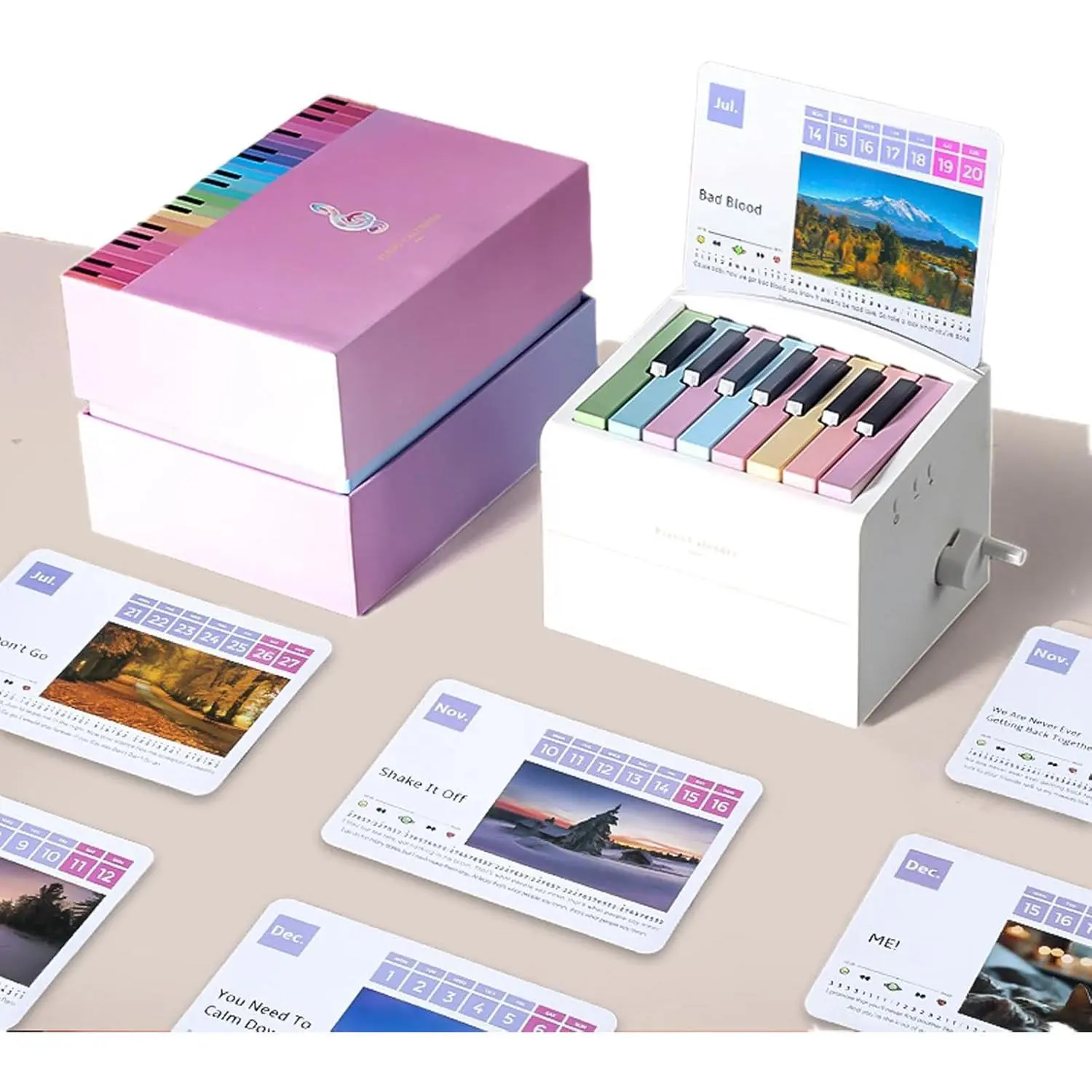 Colorful Playable Mini Piano Speaker, 2025 Calendar - No Batteries Needed, Cute Desk Decor, Unique Birthday Gift for Music Lovers