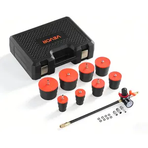 VEVOR Turbo Boost Leak Tester Kit, 0-80 PSI Valve Gauge Range, Turbo System Leakage Tester Set with 4 Pairs of Stepped Adapters 1-3/8" to 3-1/2" & Air Fittings for Intercooler and Intake Piping Test