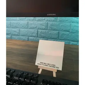 GalacticLasers | 4” Elegant Quote Mirror + Wood Easel – “The mirror that hypes you up daily” | Perfect Gift & Chic Decor for Home or Office | Add to cart Buy now Engraved Mirror Display | Reflective • Custom • Confidence-Boosting