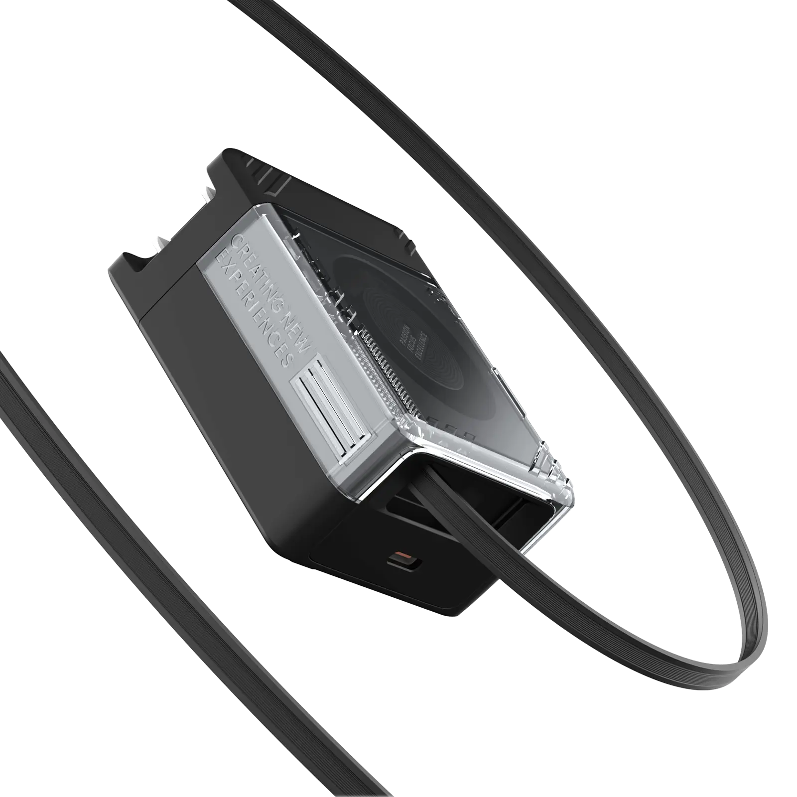 Nillkin IceCore 65W GaN Fast Charger with Retractable USB-C Cable Foldable Plug 9 Safety Layers Transparent Design Dual Port Power for iPhone 16 15 iPad & MacBook 2.4 ft USB-C Cable Type C Charging