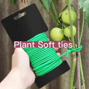 1pc Garden Plant Soft Twist Tie, Green TPR Reusable Garden Ties Supply, Green Support Plant Vines, Garden Supplies
