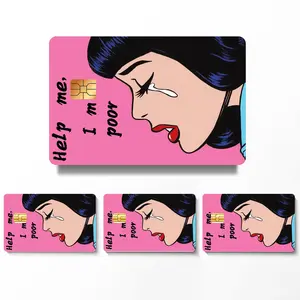 Creative Cartoon Credit Card Skin Sticker, 4 Counts/set Thin Waterproof Scratch Resistant Credit Card Skin Sticker, Personalized Bank Card Decorative Sticker, Funny Stickers