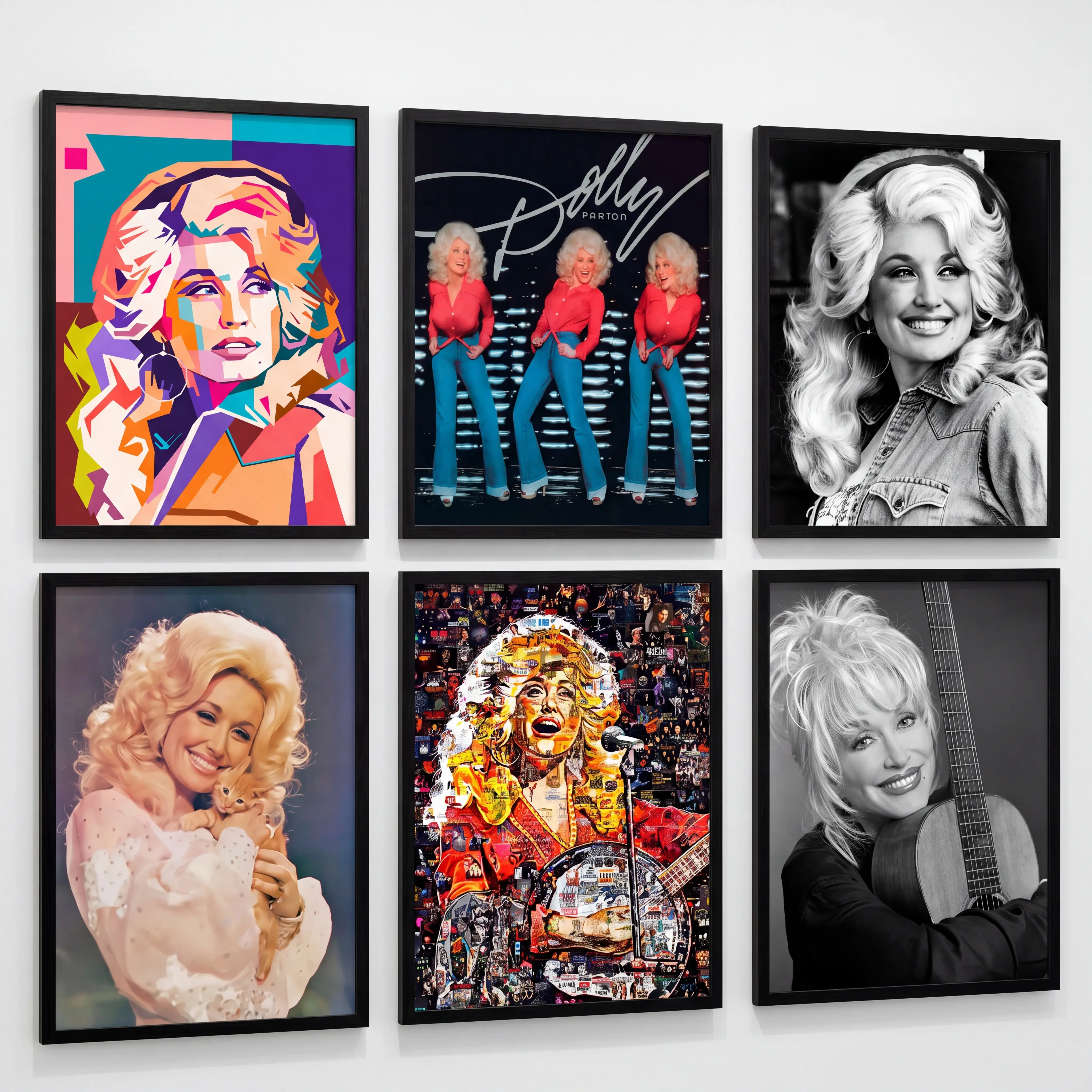 Dolly Parton Vintage Premium Wall Art Poster Set Unframed HD Print Home Office Decor Unique Trendy Gift