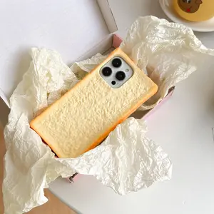 Fun Toast Bread Design Phone Case, Cute Phone Protective Cover, Phone Accessory Compatible with iPhone 15 Pro Max 14 13 16, Casing