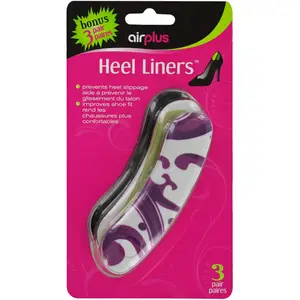 Airplus Women's Fashion Print Pain Relief Comfort Heel Liners - 3-Pairs