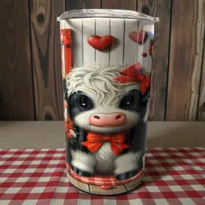 Valentine Cow Baby Cup with 2 Lids
