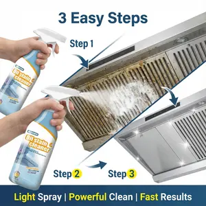 Powerful Heavy Duty Grease Remover, Multipurpose Natural Cleaning Spray for Kitchen Counters, Tiles, Range Hoods & Floors, 500ml (1 Bottle + 1 Sprayer) for Household Cleaners