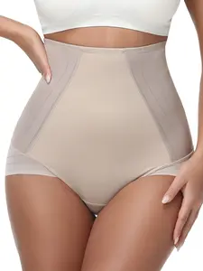 [Breathable Shapewear Shorts] Seamless & Firm Tummy Control Women's High-Waisted Shapewear Shorts | Butt Lifter, Striped Design, Medium Support, Body Shaping Underwear for Everyday Comfort, Sleek Underwear, Comfortable Fit
