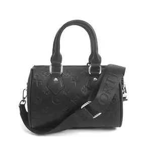 Elegant Minimalist Women's PU Leather Boston Bag - Lightweight, Large-Capacity, Multi-Functional Crossbody-Shoulder Bag with Polyester Accents, Ideal for Casual Use, Urban Commuting, Elegant Minimalist Handbag