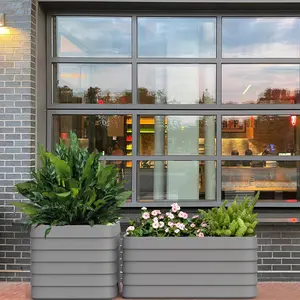 Slat Self-Watering Square Planter