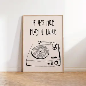 Record Player Wall Art, Retro Turntable Print, Music Studio Decor, Band Room Poster, Trendy Printable Home Decor, Unframed