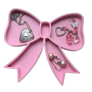 3D-Printed Bow Jewelry Holder | Aesthetic Ring & Earring Organizer | Cute Vanity Tray | Handmade Coquette & Kawaii Home Decor Gift Racks
