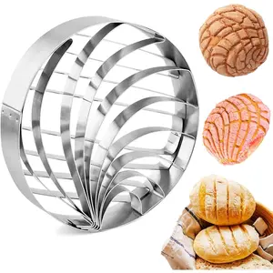 Concha Cutter Mexican Bread Mold Made of Stainless Steel 4.1 Inch, Concha Stamp Two Sided Mold for Pan Dulce Mexicano`
