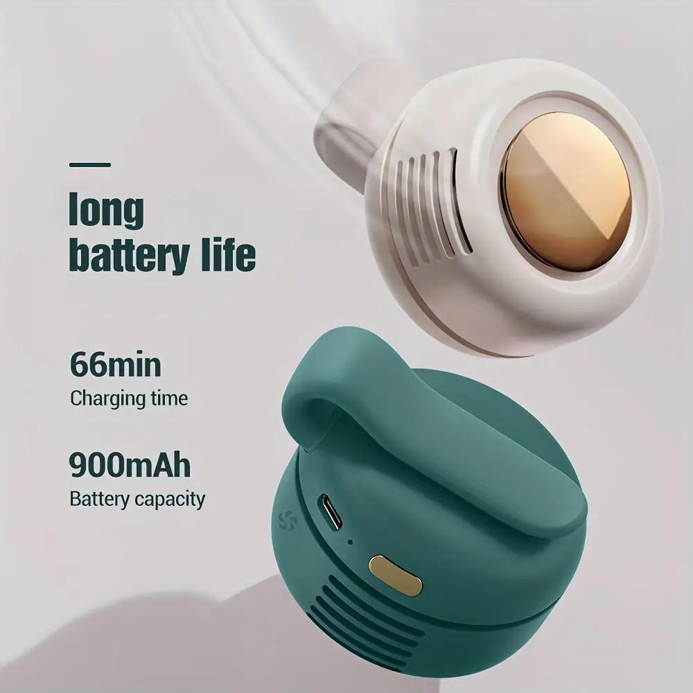 Portable Silent Mini Bladeless Electric Fan, Adjustable 3-speed Suspended Collar & Waist Fans, Rechargeable Rotating Body Fan, Suitable for Outdoor &