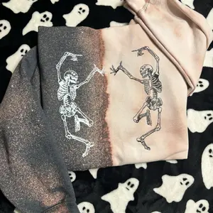 Skeleton Dancing Acid Washed Crewneck Sweatshirt
