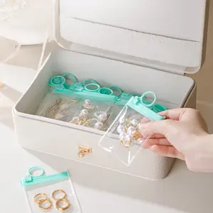 Transparent Self-Sealing EVA Zipper Bags (50-Pack, 11x11cm/Korean Style), Soft EVA, 4.33in Pull-Tab Design, Home Organiser Storage Bags with Zip for Travel, Earrings and Accessories