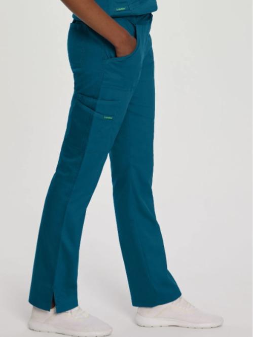 Landau Proflex Cargo Scrub Pants - 5-Pocket Fitted Scrubs with Elastic Waist & Drawstring for All Seasons