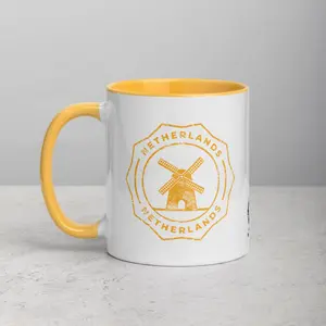 Netherlands Mug with Color Inside - Golden Yellow