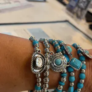 Boho Style Turquoise Decor Beaded Necklace & Dangle Earrings, Vintage Trendy Jewelry Set, Fashion Accessories for Women & Girls