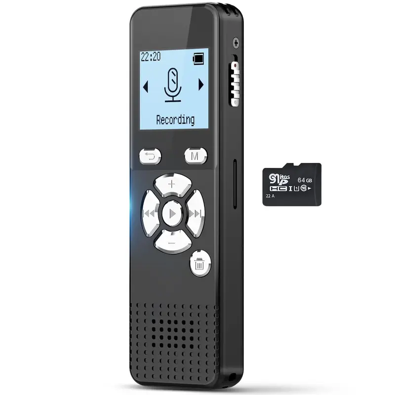 KNIGHT 64GB (800 Hour) Magnetic Voice Activated Recorder + Mini
