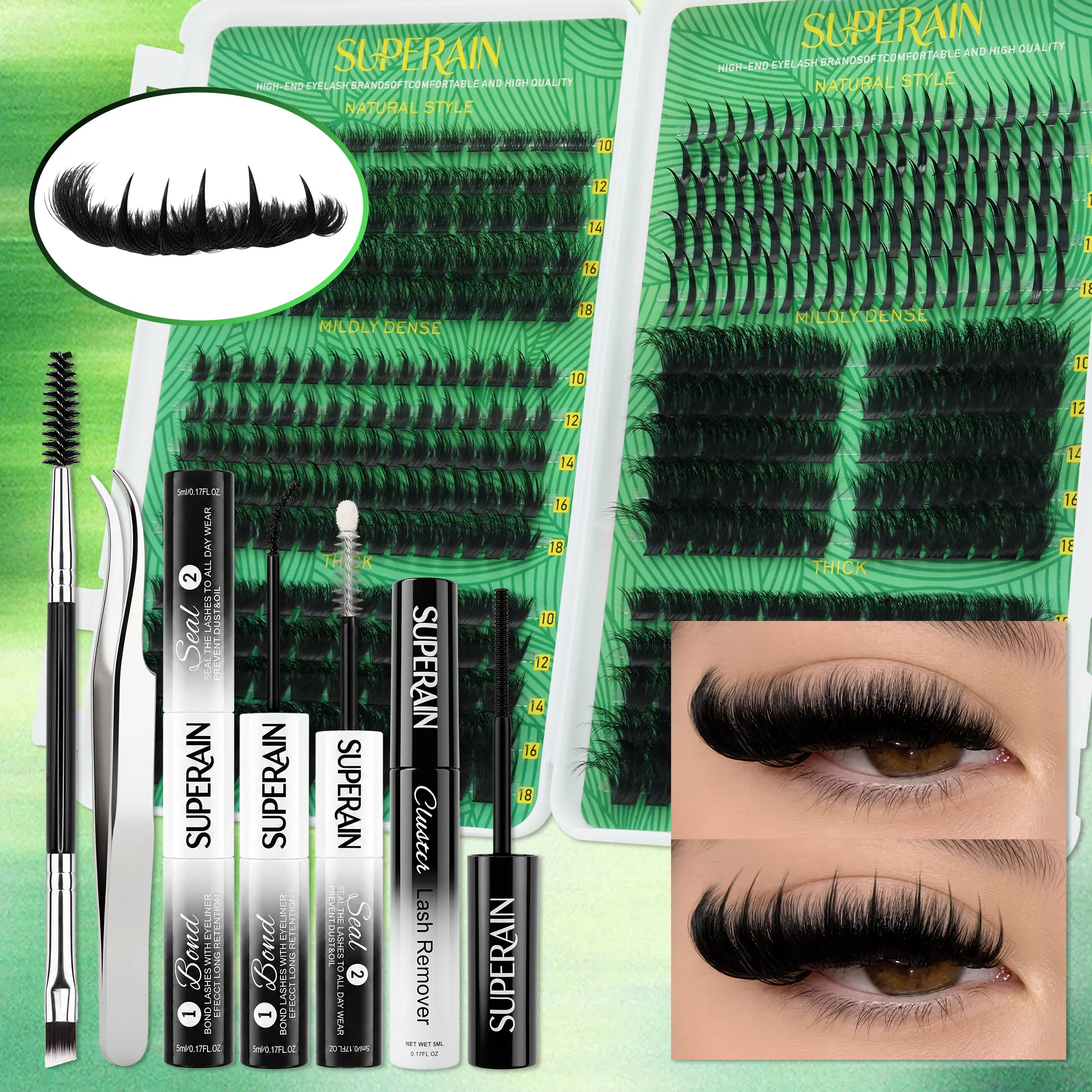 430pcs Lash Clusters 10-18mm Mixed, Superain Cat Eye Spiky Volume Upper Lashes, At-Home DIY Lash Kit 430pcs Lash Clusters 10-18mm Mixed, Superain Cat Eye Spiky Volume Upper Lashes, At-Home DIY Lash Kit