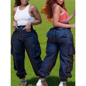 Women's plus size high waisted stretch jeans work pants