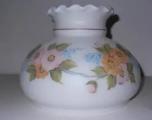 Peachy Pink Floral Student Lamp Shade | Satin Finish | Crimp Top | 7" Fitter | SKU 32054