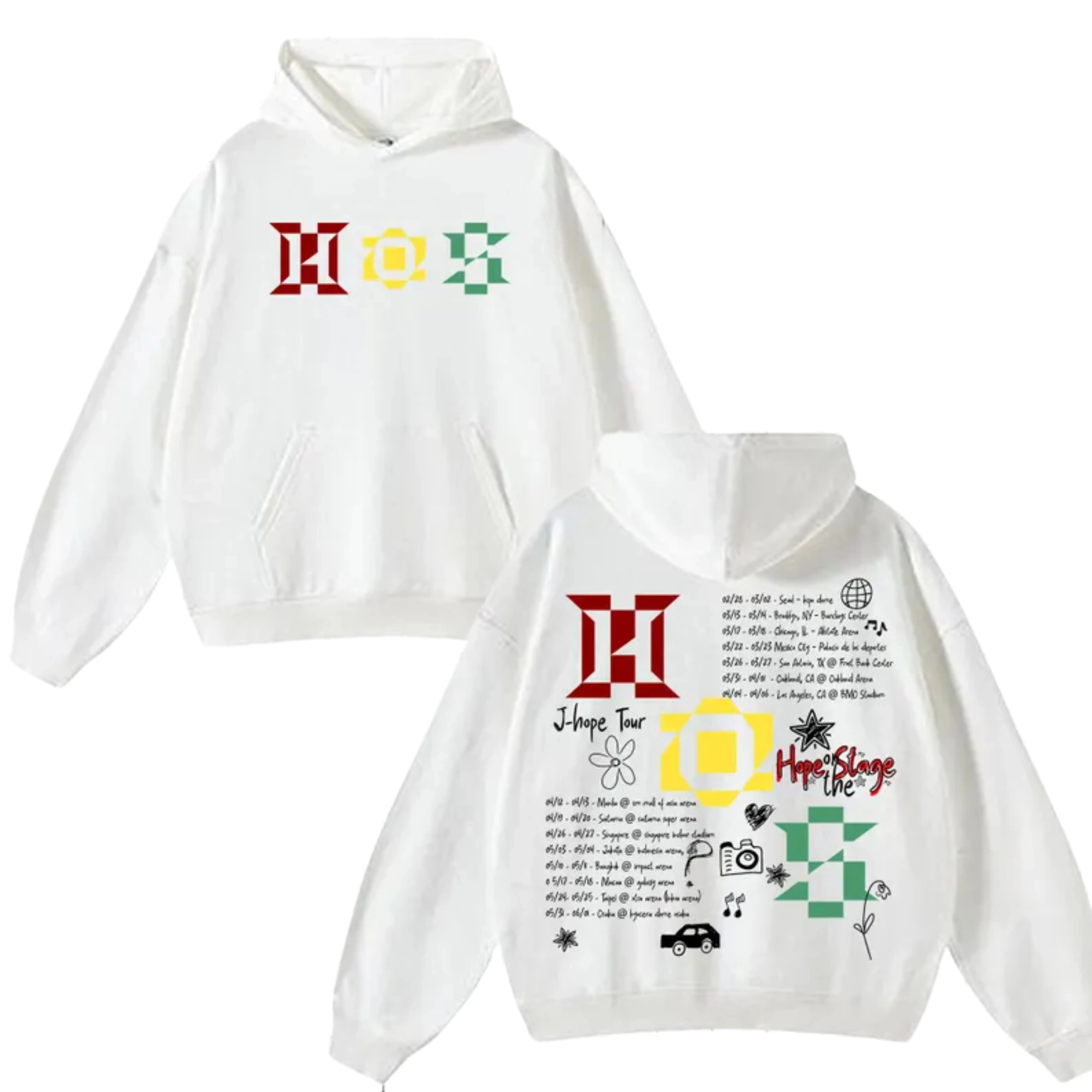 JH World Tour 'Hope on the Stage' Graphic Hoodie, 2025 Concert Merch, K-Pop Music Tour Merch, JH Tour Hoodie, Unisex Menswear Womenswear Hoodie