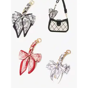 Elegant Bow Bag Charm-Floral Scarf Keychain wit.. Fashion Bag Charms, Charms for Bags
