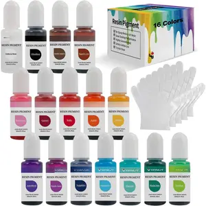 Epoxy  Pigment - 16 Colors  Epoxy  Color Pigment for  Coloring, Concentrated  Dye for  Making, Art, , Crafts - 0.35oz/10ml Each