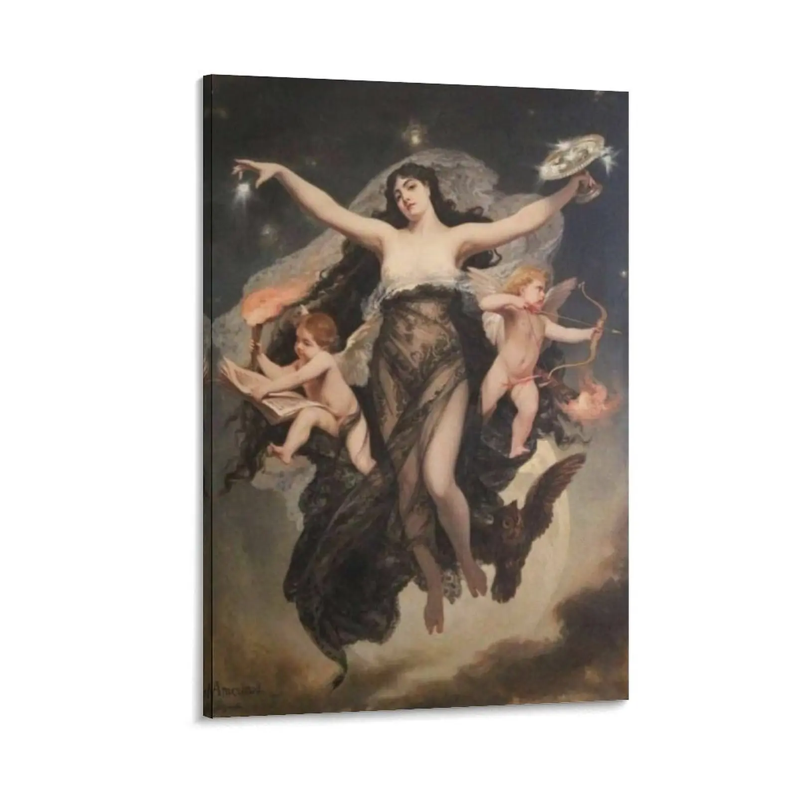 Picture Printing Pedro Americo The Night Escorted By The Geniuses Of Study And Love 1883 Kitchen Dining Posters Poster Canvas Wall Art For Bedroom Decor Bar Office Room Decor Gift