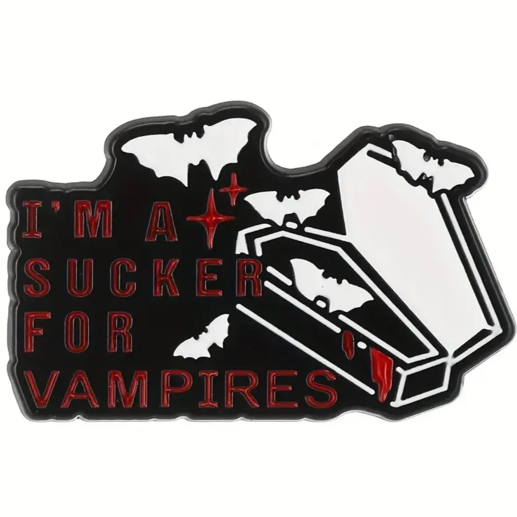 “I’m a sucker for Vampires” coffin enamel pin