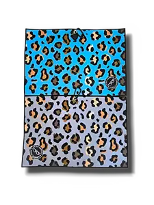 Style Caddies Golf Leopard Print Reversible Microfiber Waffle Weave Towel, 16x24 in Microfiber Cloth, Magnetic Golf Cart Accessory for Club Cleaning