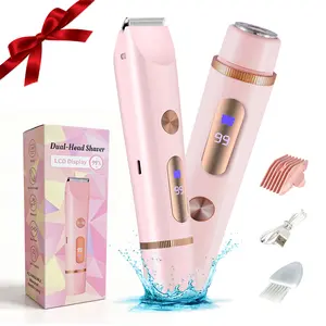 New Upgrade Electric Bikini Trimmer For Women,  Shaver and Razor 2-in-1 with Electric Quantity Display, Rechargeable, IPX7 Waterproof and Painless for Easily Smooth Skin,  Bikini, Face, Leg, and Underarm Hair, Female Shaving Grooming