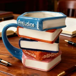 11oz Ceramic Cup, Artistic Reading Coffee Cup, Unique Literary Friendship Gifts for Women, Drinkware