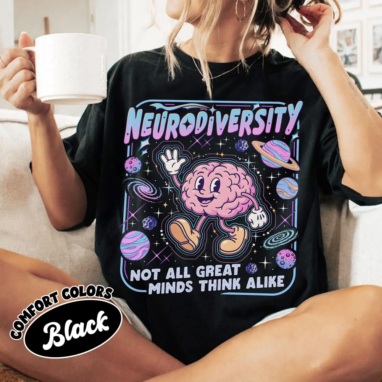 Neurodiversity Comfort Colors Shirt, Not All Great Minds Think Alike, Neurodiverse Tshirt, Autism Awareness, Inclusion Tee, Gamer Gift, Unisex T-Shirt